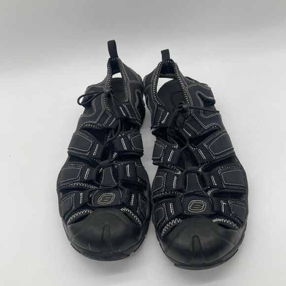 Mens Size 11 Sketchers Tresman Outseen Slip-On Canvas Fisherman Black Sandals - Picture 3 of 8